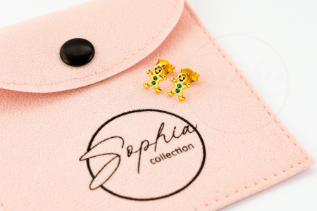 Cercei copii argint 925 placat cu aur 24K model om de turta dulce Sophia Collection [1]