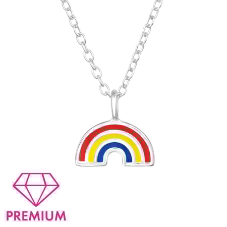 Coliere copii - Colier Copii Argint 925 Fluturaș cu Cristale - Placat Argint 999 - Lungime 39 cm