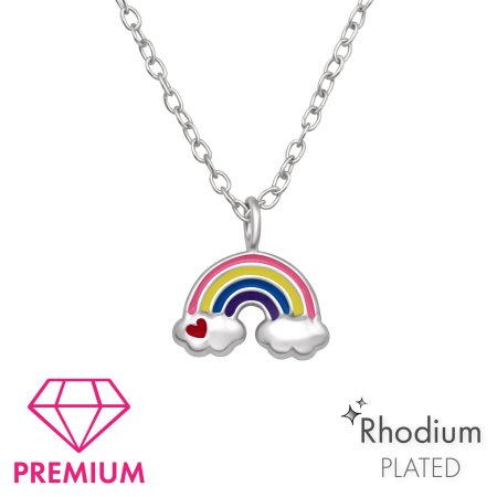 Coliere copii - Colier copii Argint 925, model Fluturas cu cristale 36 +3 cm