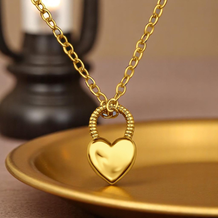 Colier Copii Argint 925 Placat cu Aur 24K | Pandantiv Iubire Eternă 45 cm [2]