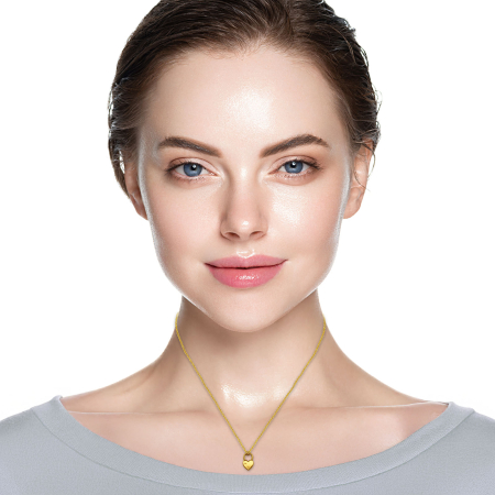 Colier Copii Argint 925 Placat cu Aur 24K | Pandantiv Iubire Eternă 45 cm [1]