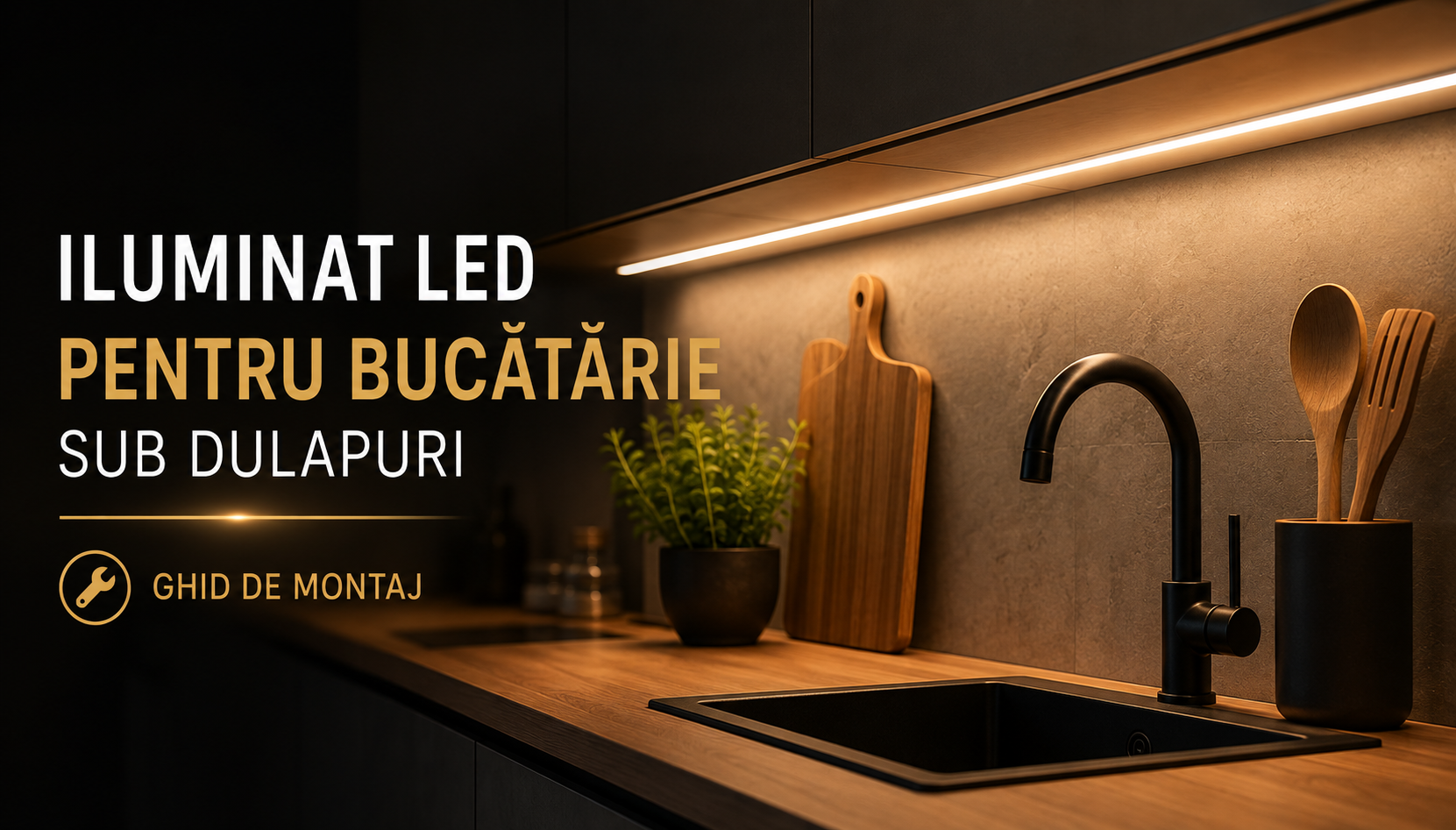 Iluminat LED pentru bucătărie sub dulapuri — ghid de montaj