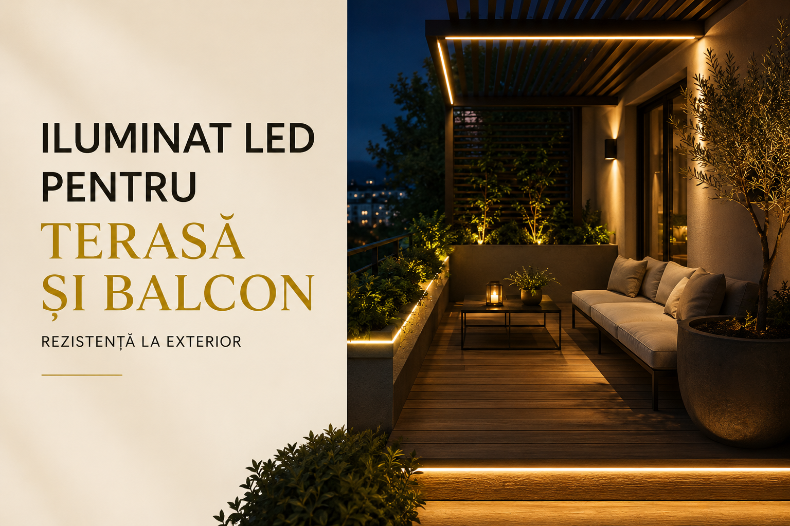 Iluminat LED pentru terasă și balcon — rezistență la exterior