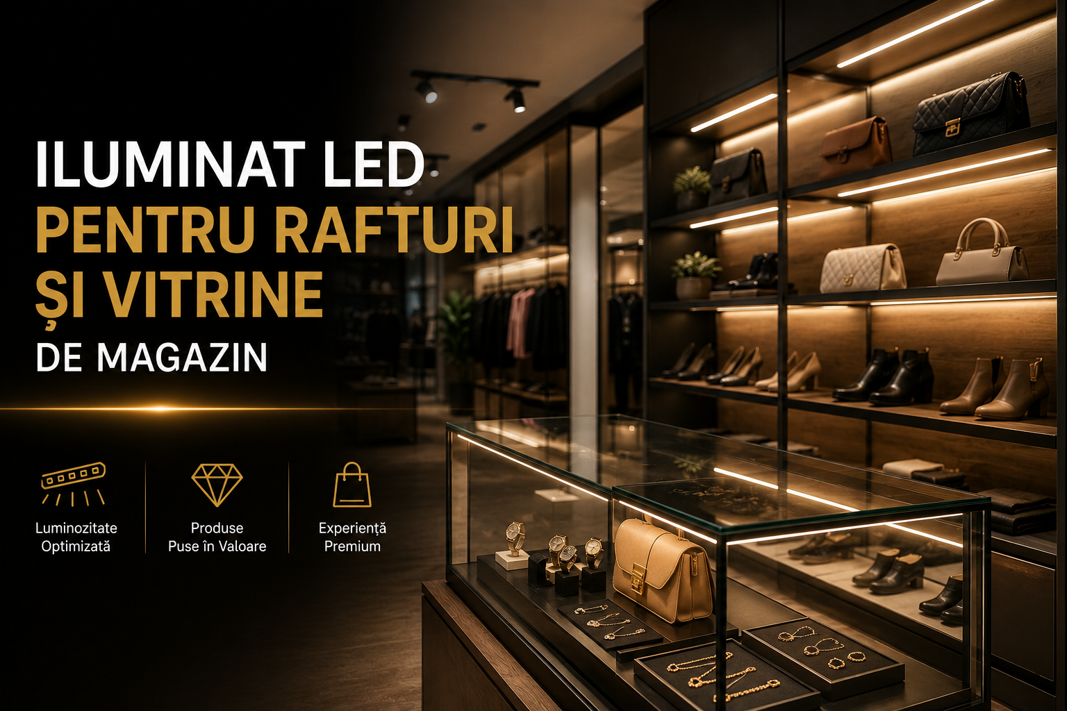 Iluminat LED pentru rafturi și vitrine de magazin
