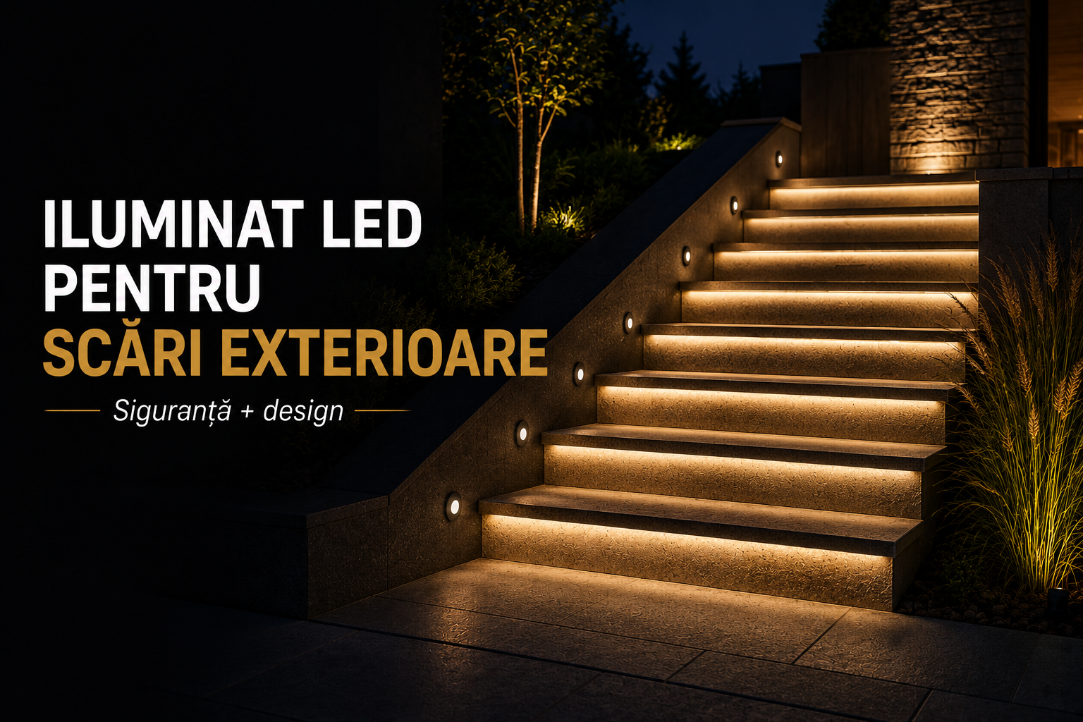 Iluminat LED pentru scări exterioare — siguranță + design