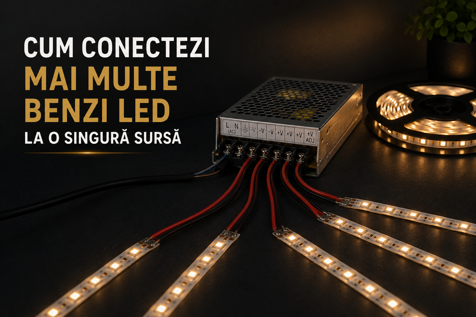 Cum conectezi mai multe benzi LED la o singură sursă