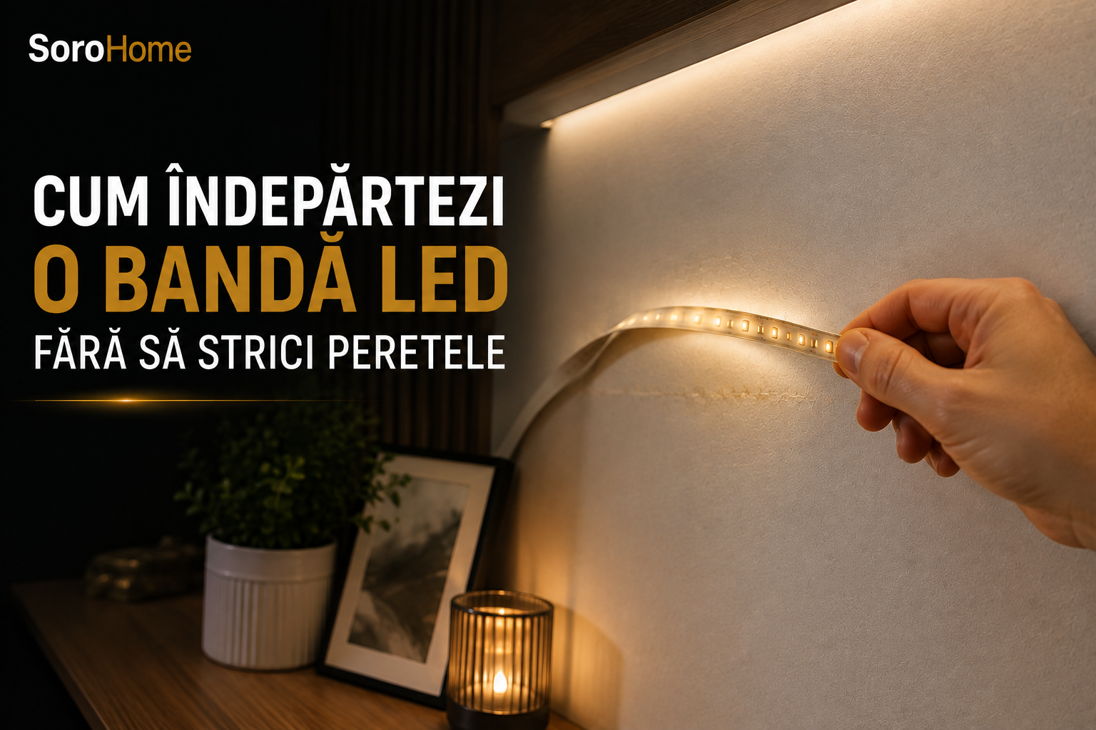 Cum îndepărtezi o bandă LED fără să strici peretele
