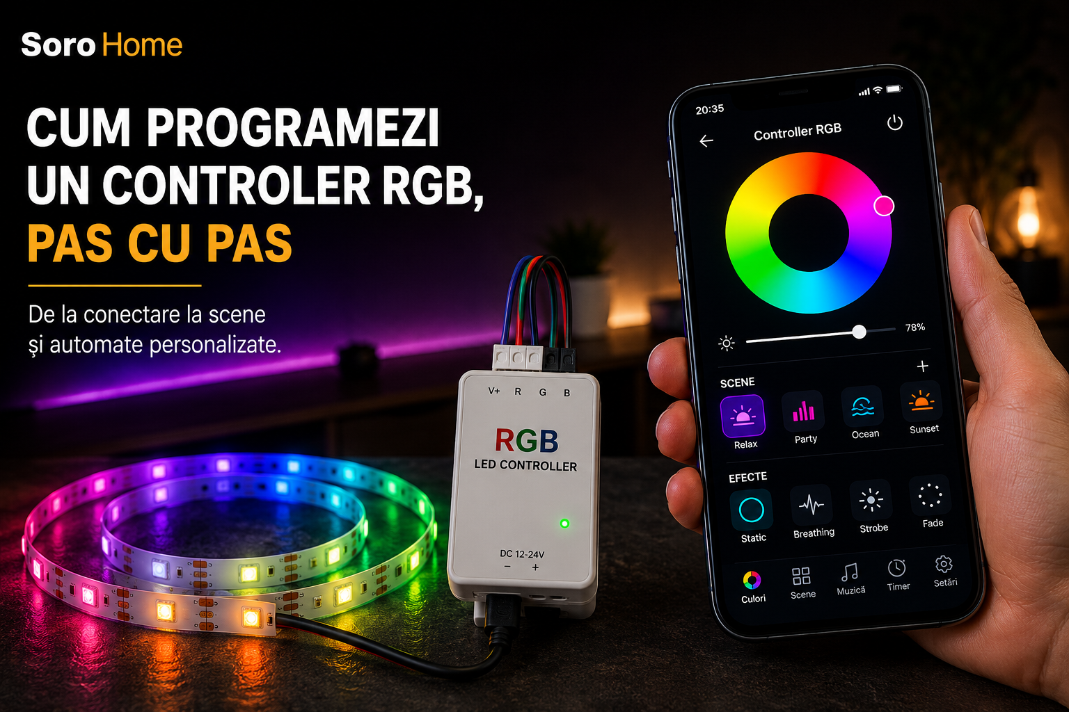 Cum programezi un controler RGB pas cu pas