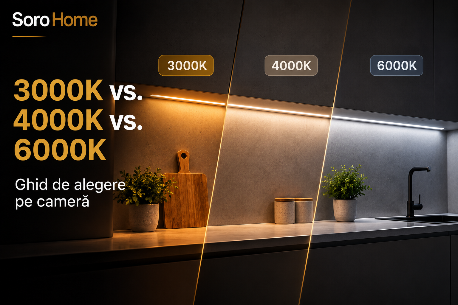 Bandă LED 3000K vs. 4000K vs. 6000K — ghid de alegere pe cameră