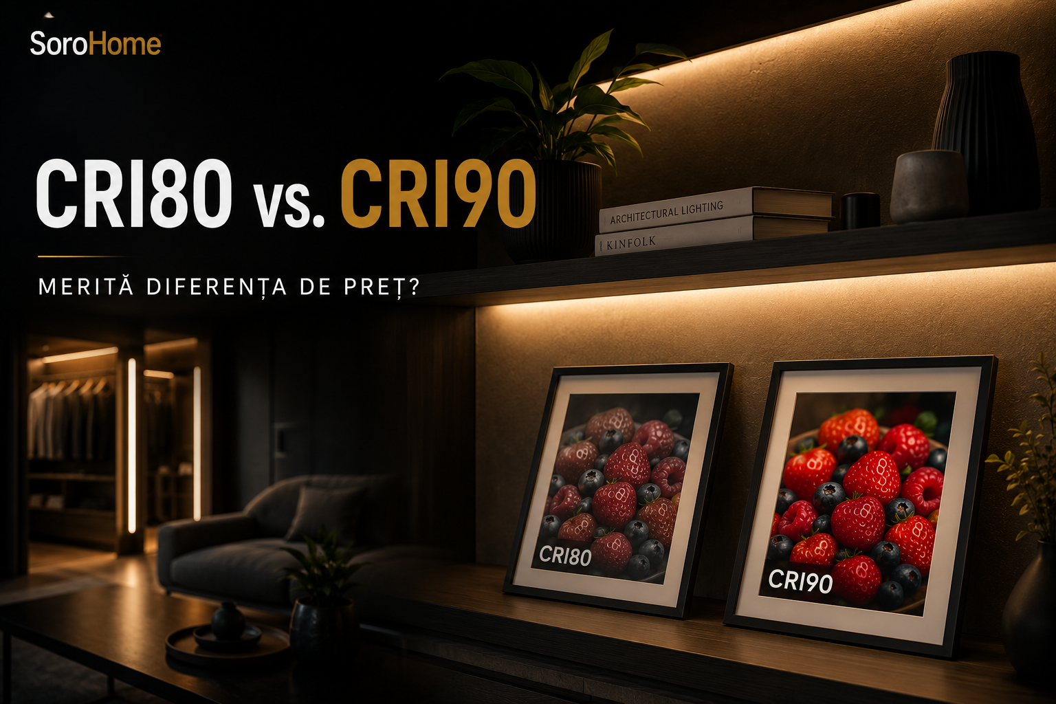 Bandă LED CRI80 vs. CRI90 — merită diferența de preț