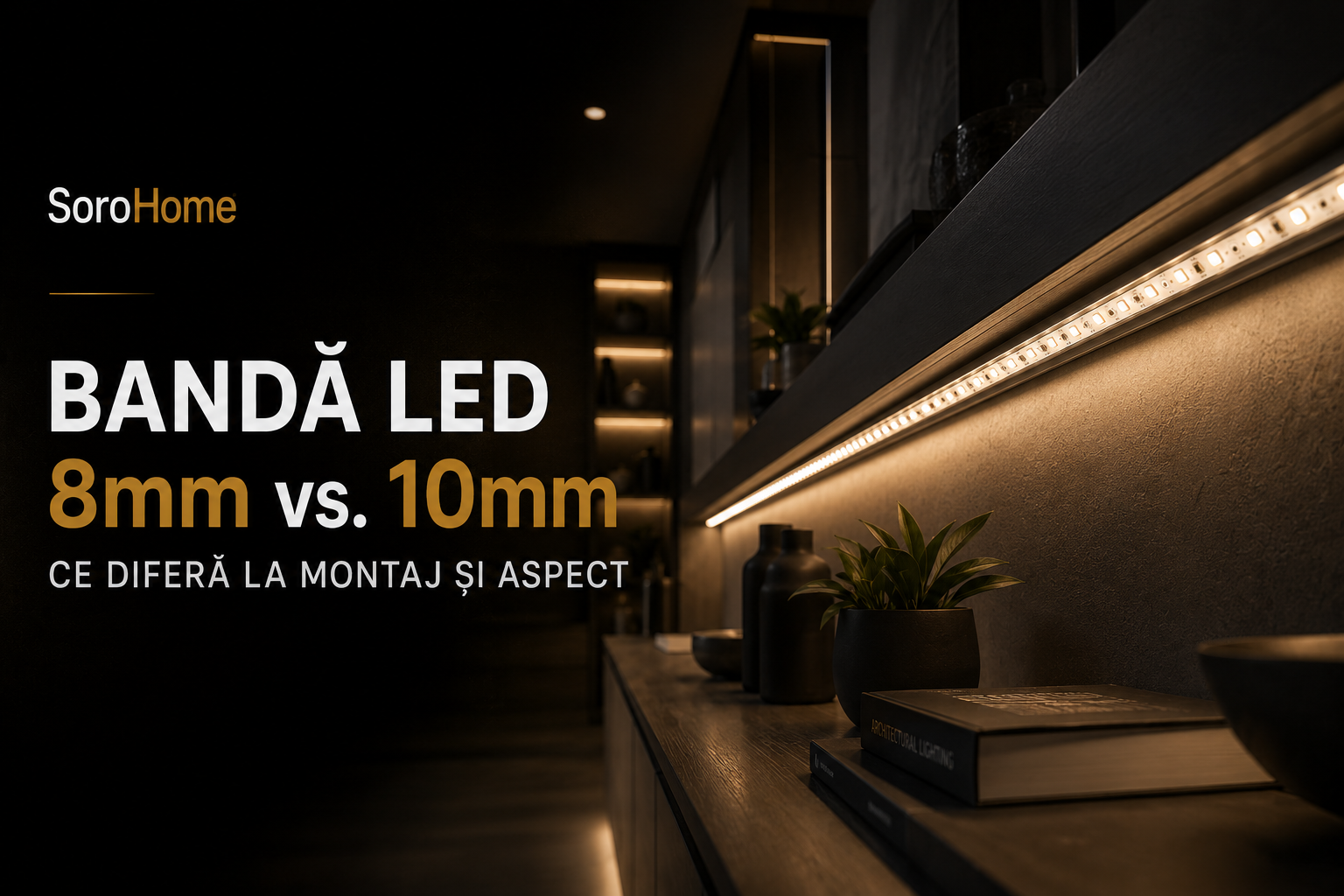 Bandă LED 8mm vs. 10mm — ce diferă la montaj și aspect