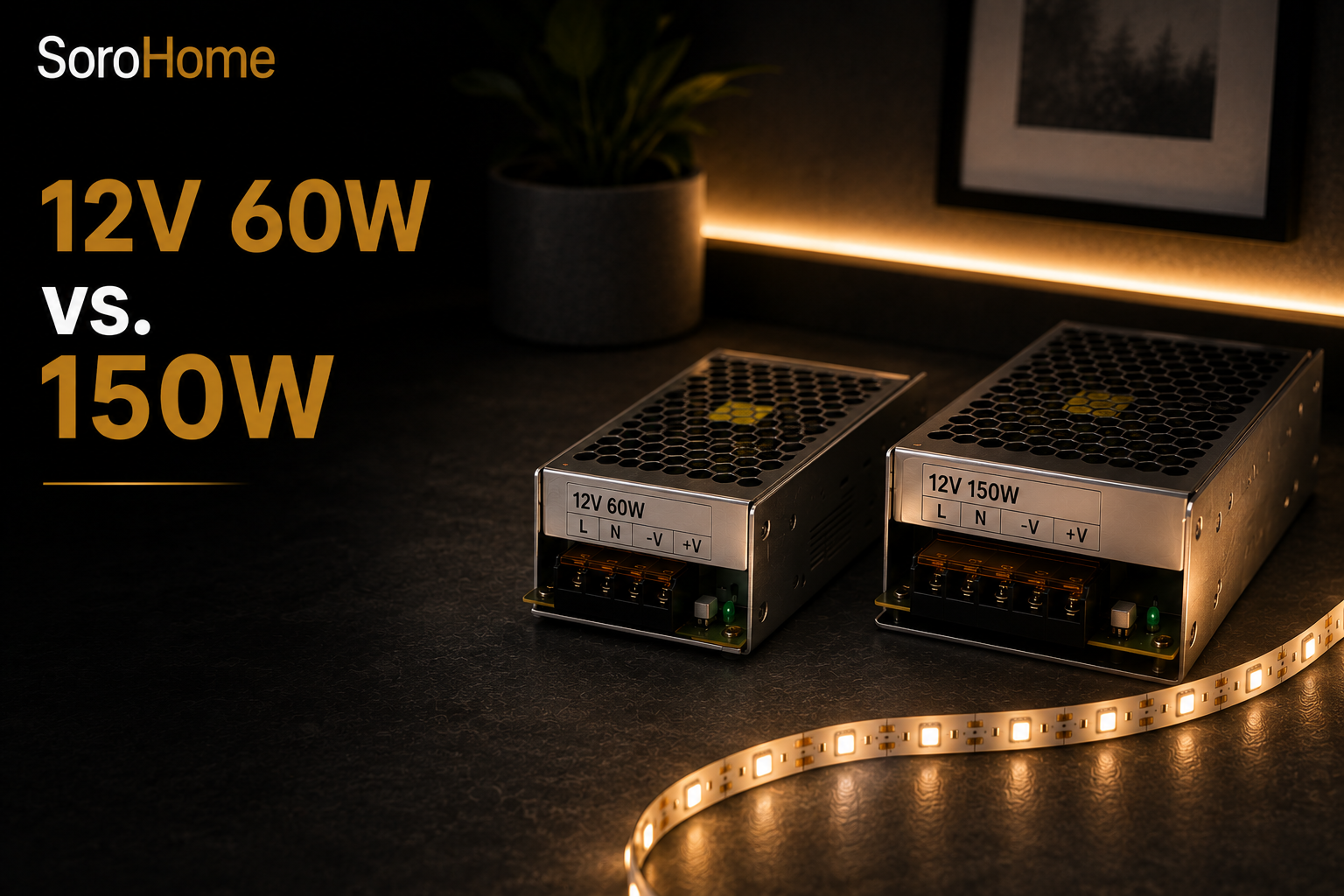 Sursă de alimentare 12V 60W vs. 150W — cum calculezi ce iei