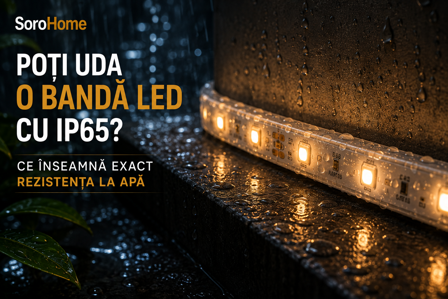 Poți uda o bandă LED cu IP65? Ce înseamnă exact rezistența la apă