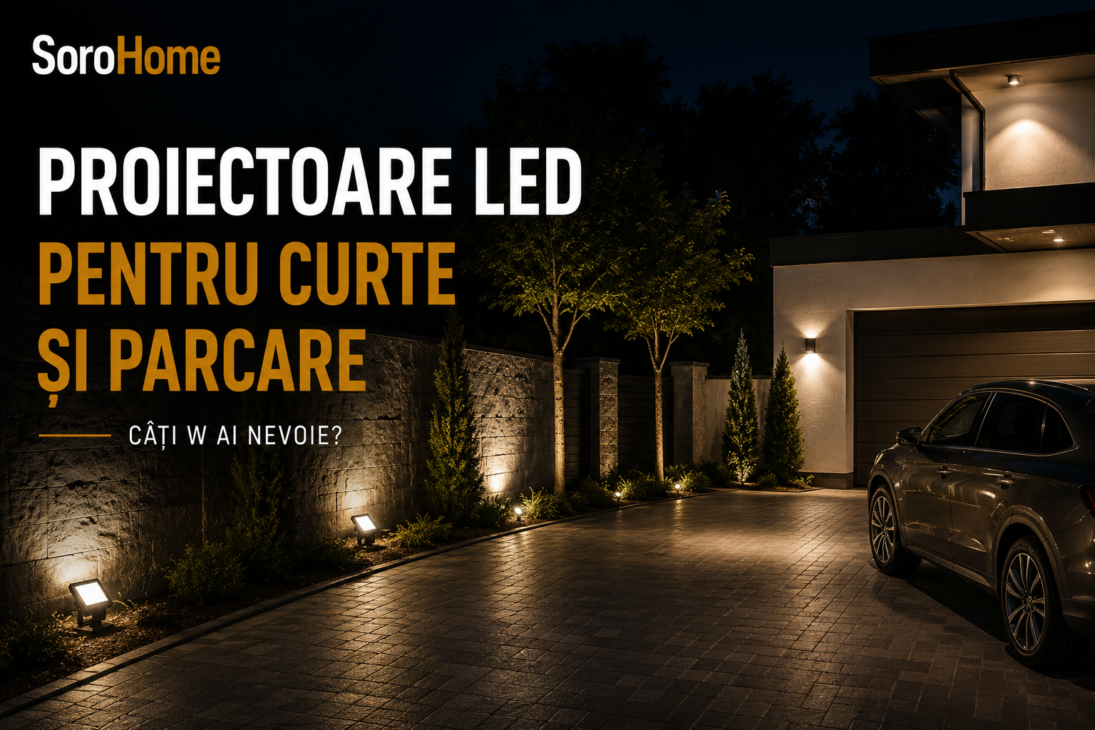 Proiectoare LED pentru curte și parcare — câți W ai nevoie
