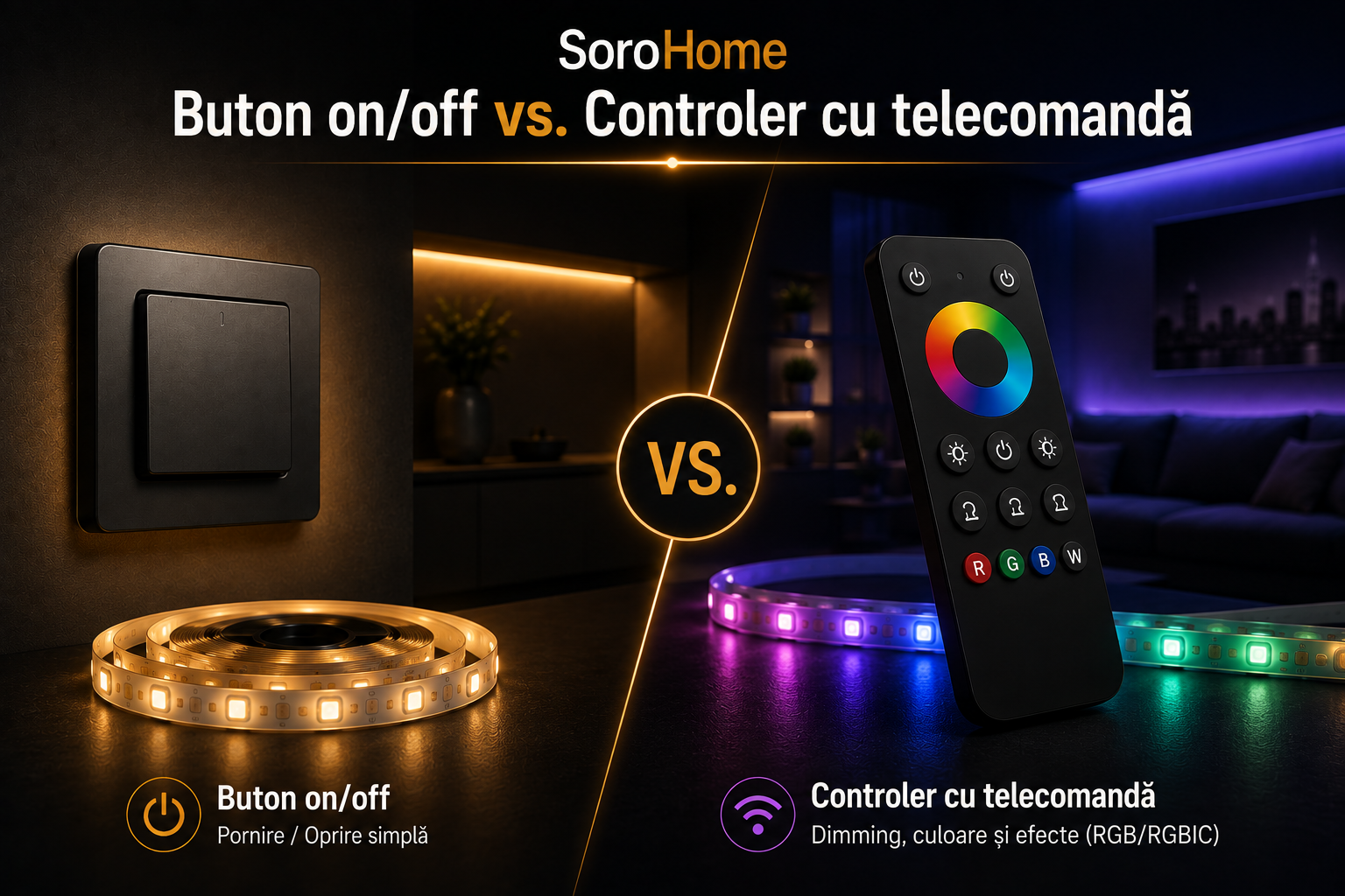 Buton on/off vs. controler cu telecomandă — ce alegi pentru banda ta