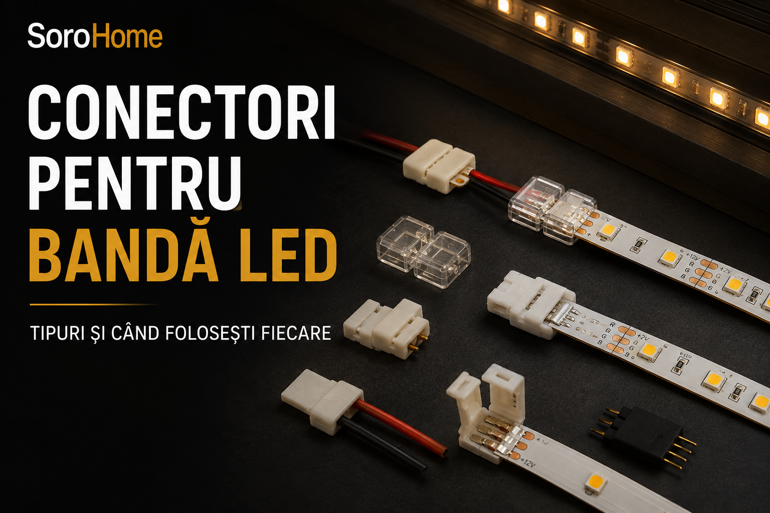 Conectori pentru bandă LED — tipuri și când folosești fiecare