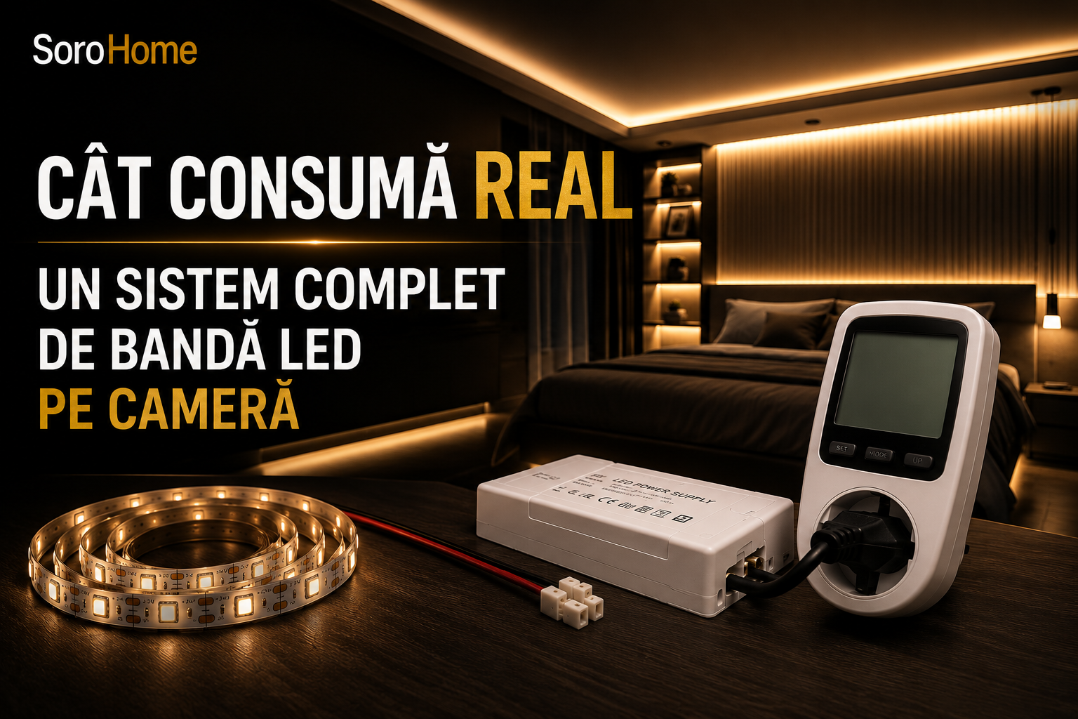 Cât consumă real un sistem complet de bandă LED pe cameră