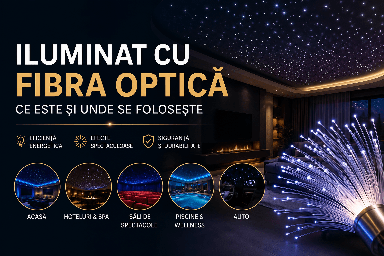 Iluminat cu fibră optică — ce este și unde se folosește