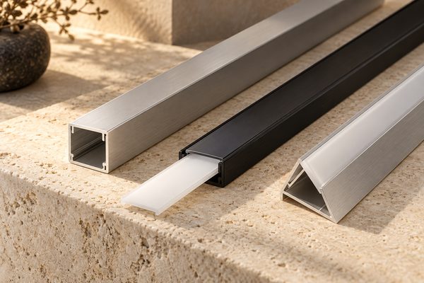 Trei profile de aluminiu cu dispersor opal