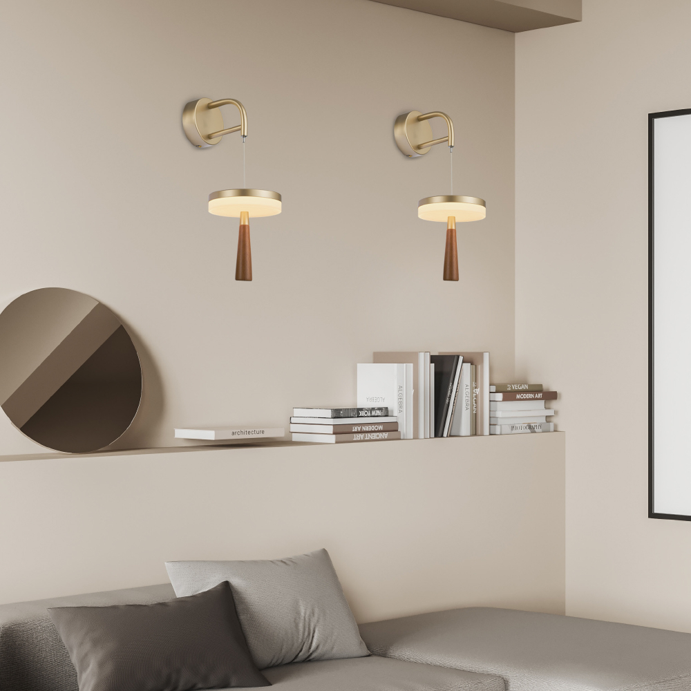 Aplică LED de perete Asiatică 11W • CCT reglabil • 715lm • 16,4 cm × H40 cm - aluminiu, auriu [2]