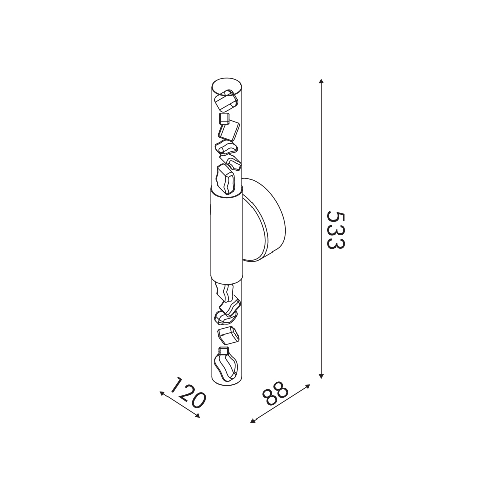 Aplică LED de perete Oasis 13W • CCT reglabil • 650lm • 12 cm × H53,3 cm - aluminiu, bronz [3]