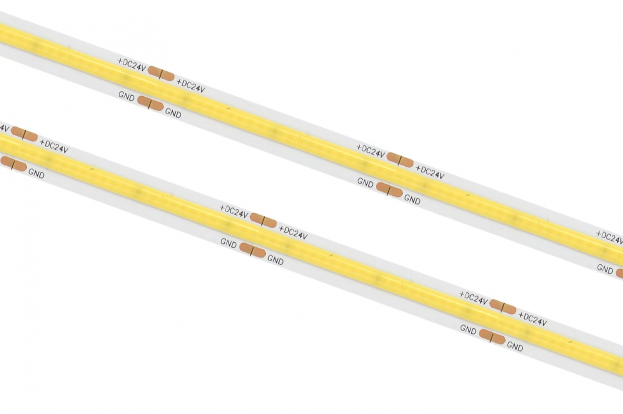 Banda LED COB 480 LED/m 24V 3000K IP66 - rolă pe fundal alb [4]