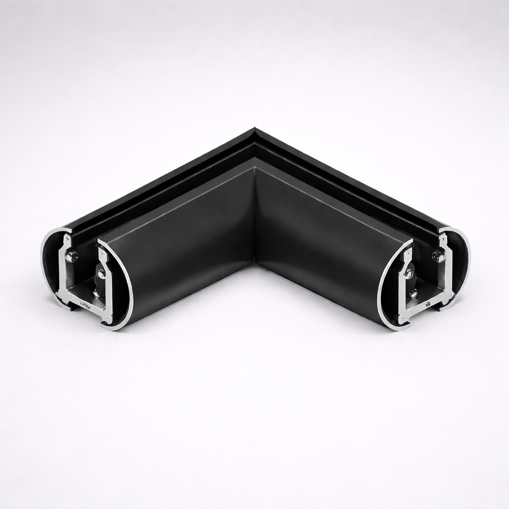 Conector de colț pentru șină magnetică suspendată 24V slim • 90° - negru [2]