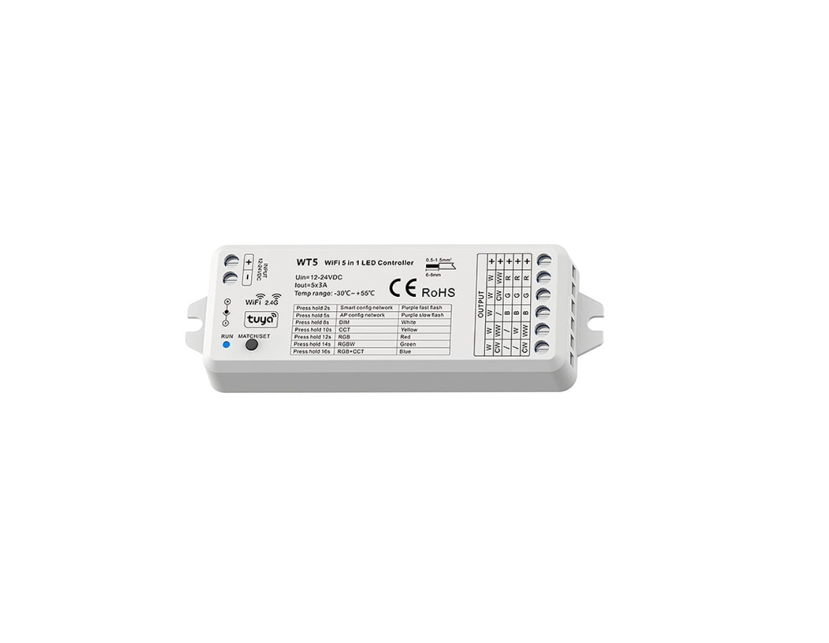 Controler LED 5-în-1 • WiFi • 12-24V • 15A - WT5 [4]