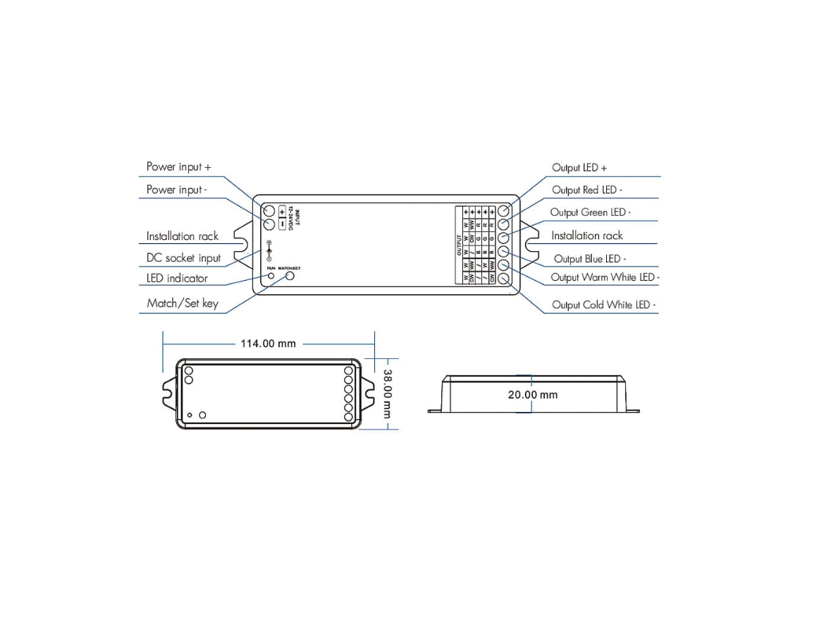 Controler LED 5-în-1 • WiFi • 12-24V • 15A - WT5 [3]