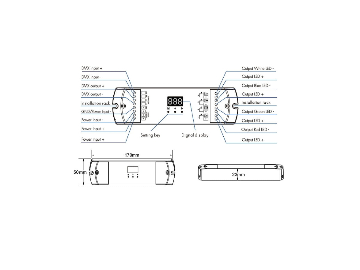 Controler LED DMX512 • 12-24V • 4×5A • 4 canale - D4-L [3]