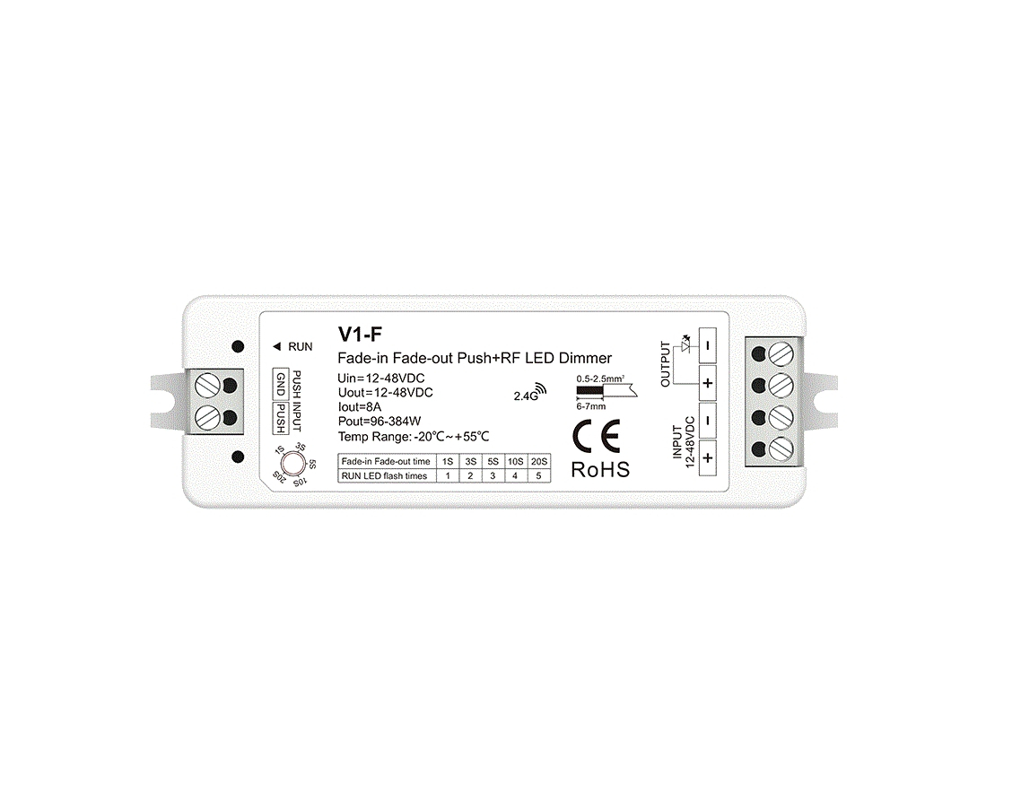 Controler LED monocolor • 12-48V • 8A - V1-F [3]