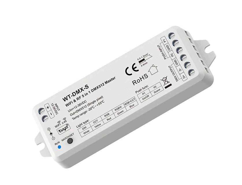 Controler LED multifuncțional • DMX512 / WiFi • 12-36V - WT-DMX-S [2]