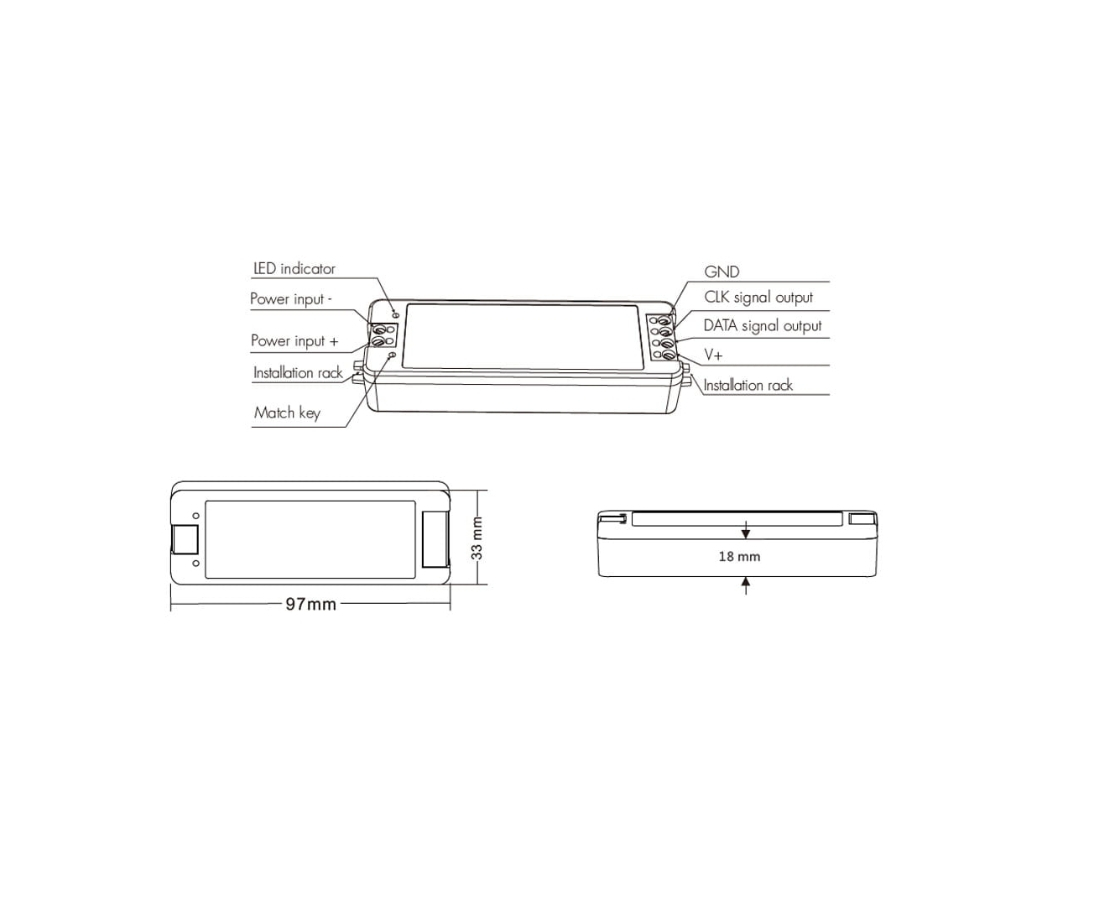 Controler LED pentru bandă digitală RGB • 5-24V • 8A - SC [3]