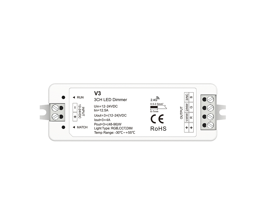 Controler LED RGB • 12-24V • 3×4A - V3 [2]