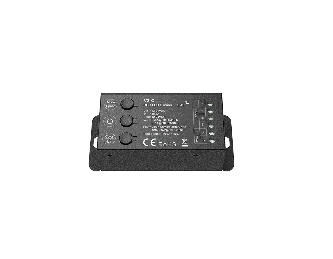 Controler LED RGB • 12-24V • 3×6A - V3-C [2]