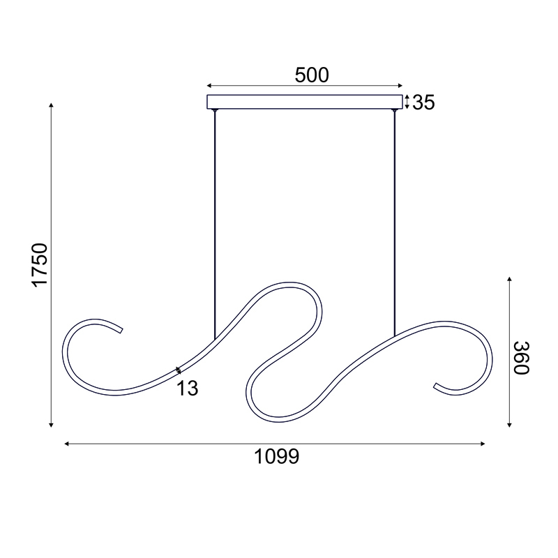Corp suspendat liniar LED Calista 27W • 3000K • 1890lm • 110 cm × H175 cm - aluminiu, auriu [3]