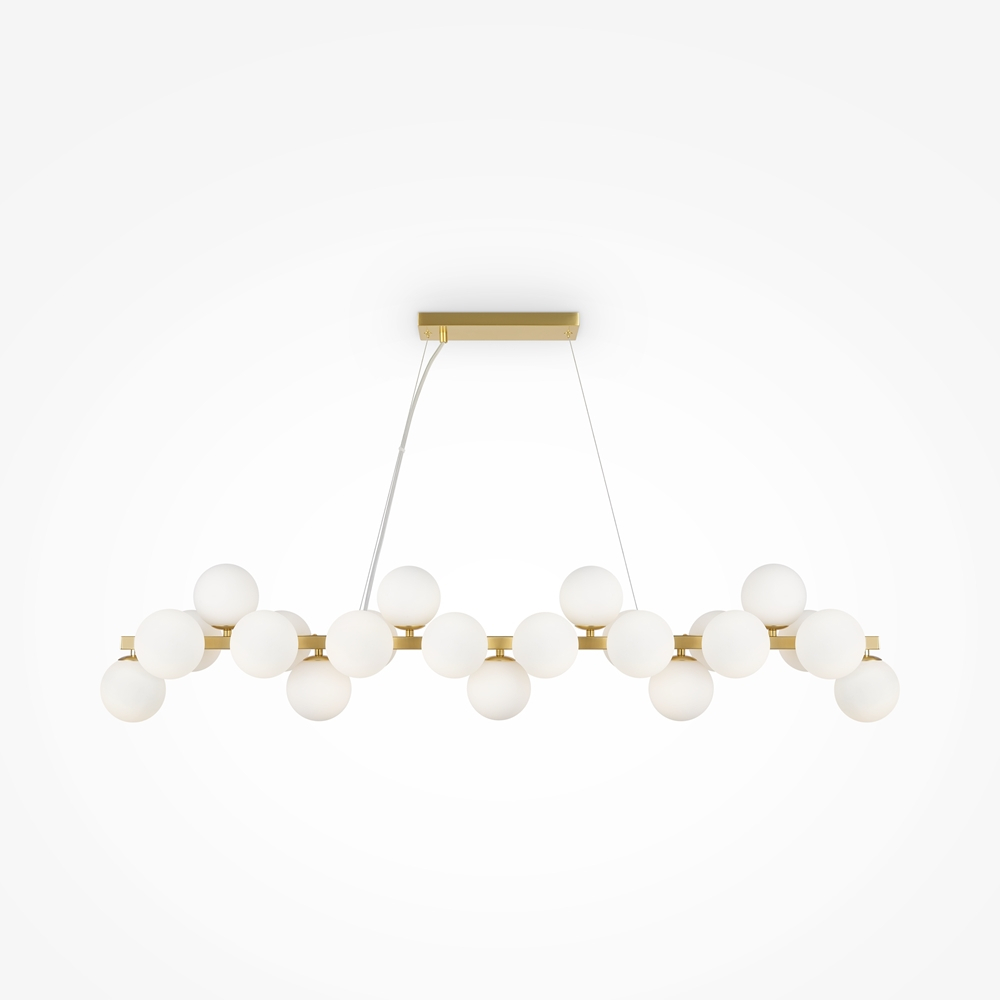 Corp suspendat liniar LED Dallas 28W • 123,5 cm × H133,9 cm - metal, sticlă, auriu [3]