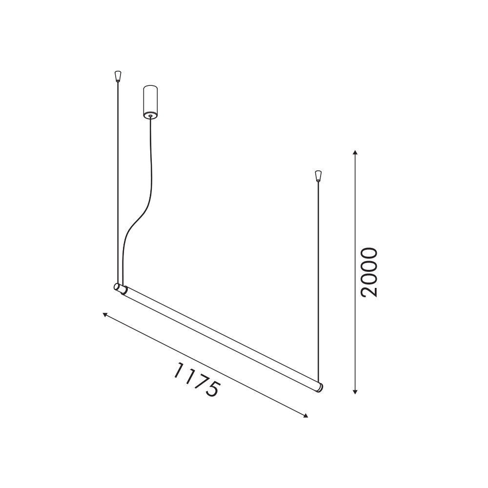 Corp suspendat liniar LED Mystique 42W • CCT reglabil • 2520lm • 117,5 cm × H200 cm - aluminiu, auriu [3]