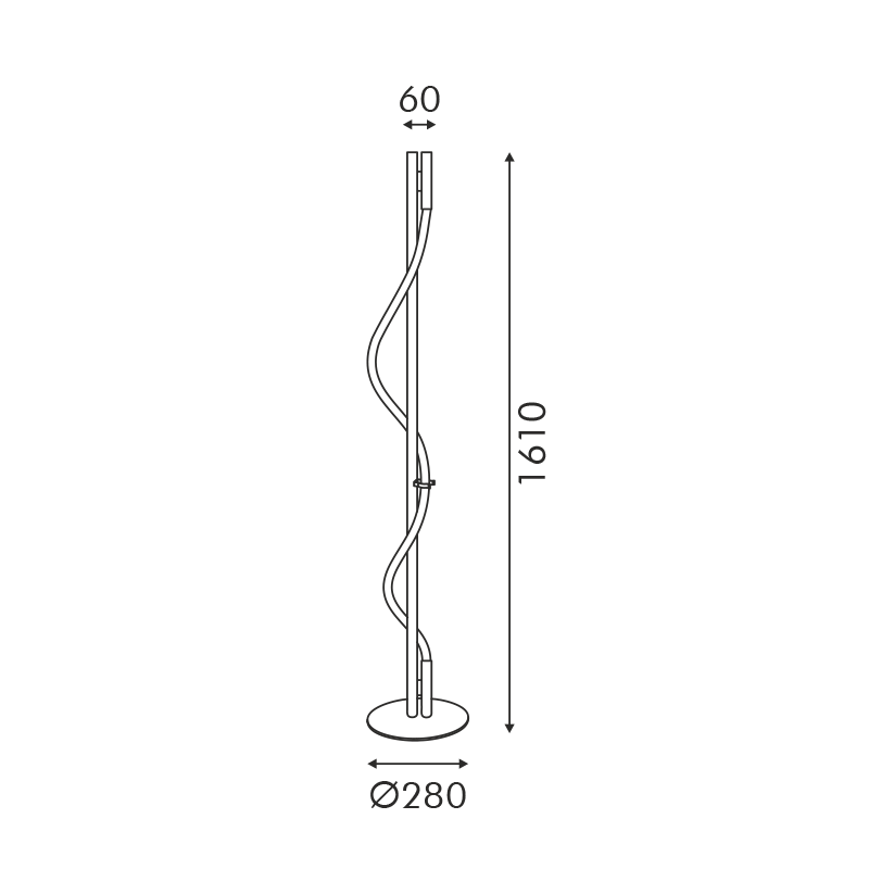 Lampadar LED de podea Malpo 20W • 3000K • 690lm - metal, silicon, negru [3]