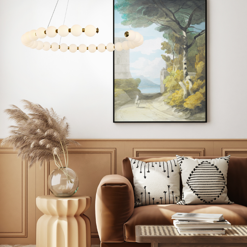 Lustră LED 40W • 3000K • 3000lm - aluminiu, acril, auriu [2]