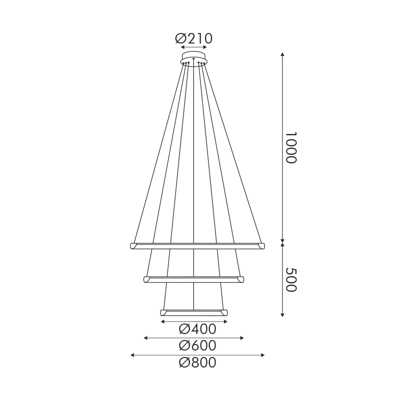 Lustră LED 60W • CCT reglabil • 4800lm - metal, acril, auriu [2]