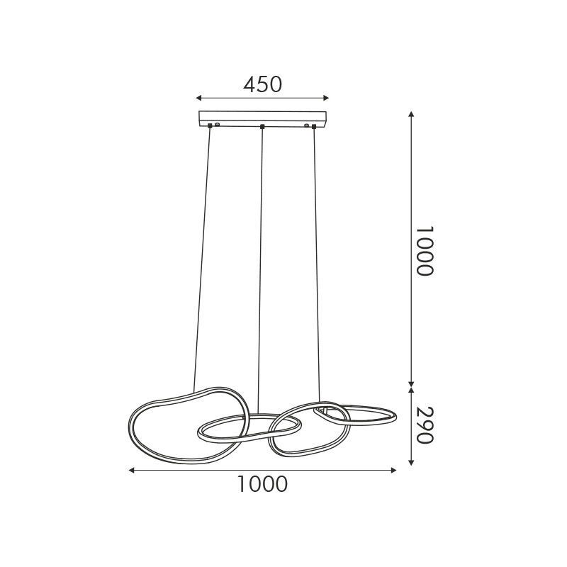 Lustră LED 60W • CCT reglabil • 4800lm - oțel inoxidabil, acril, auriu [3]