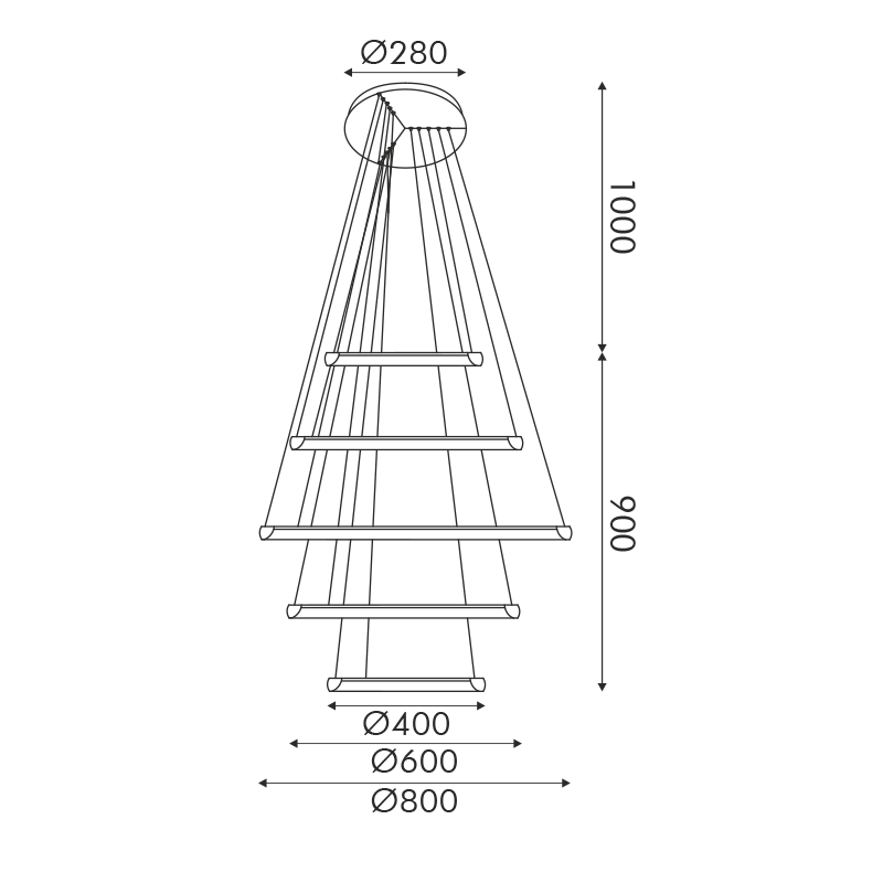 Lustră LED 80W • CCT reglabil • 6400lm - metal, acril, negru [3]