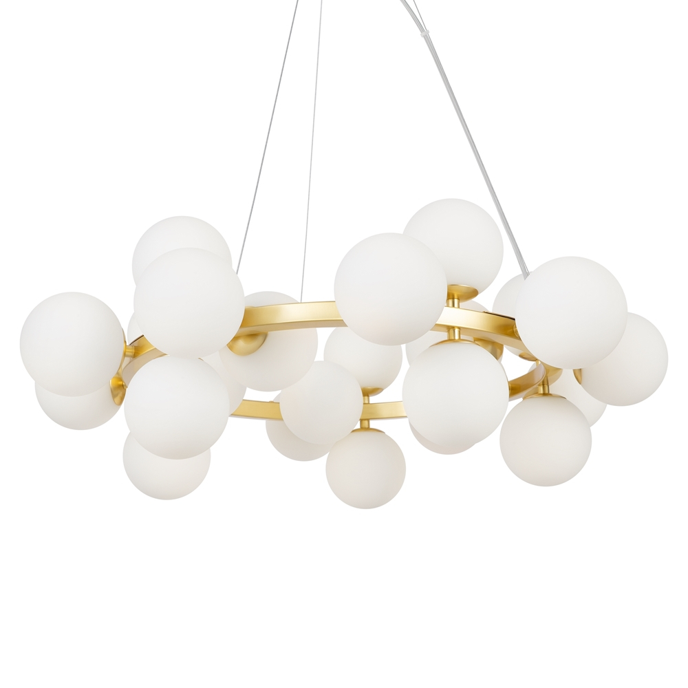 Lustră LED Dallas 28W • Ø69 cm × H135,4 cm - metal, sticlă, auriu [4]