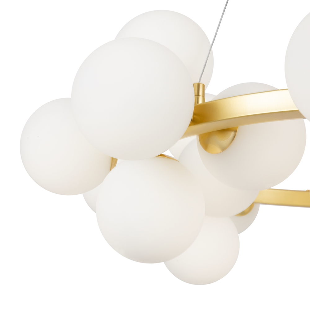 Lustră LED Dallas 28W • Ø69 cm × H135,4 cm - metal, sticlă, auriu [2]