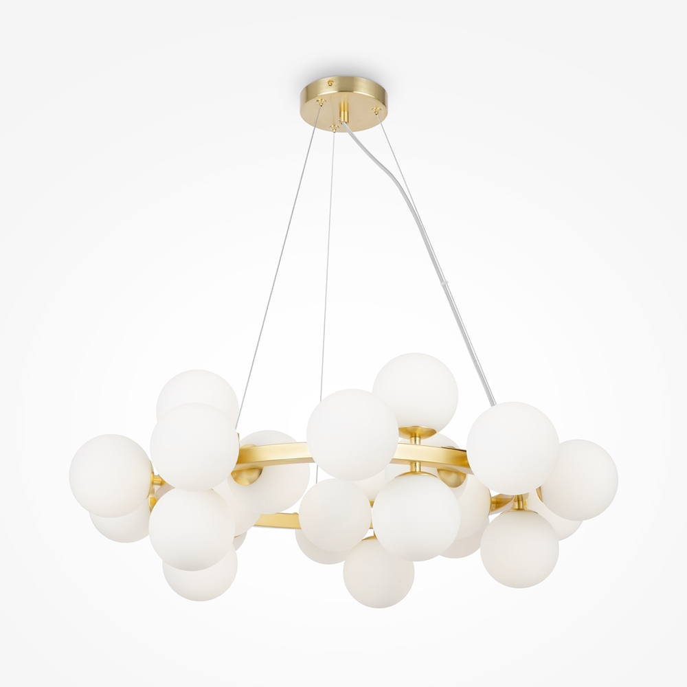 Lustră LED Dallas 28W • Ø69 cm × H135,4 cm - metal, sticlă, auriu [3]
