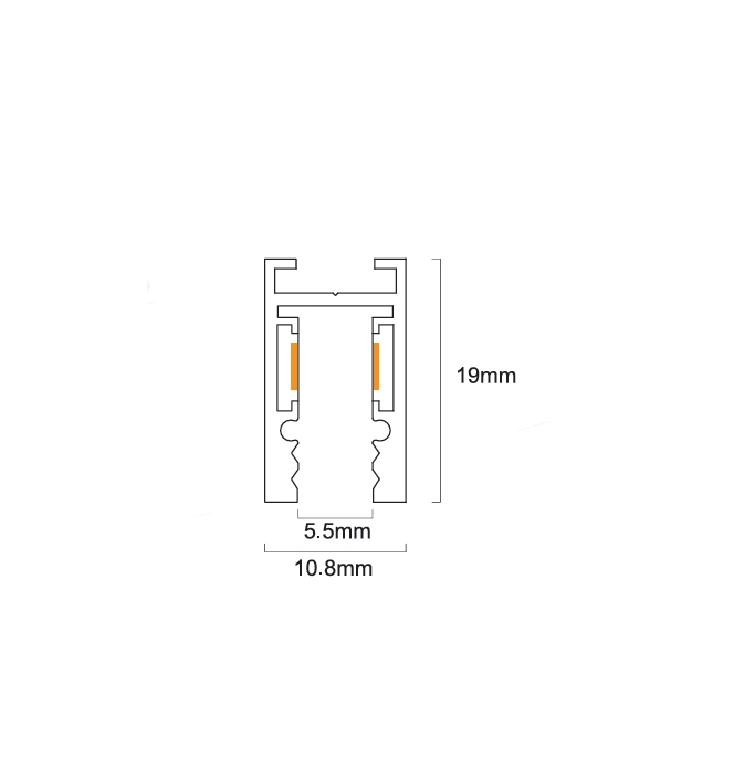 Mini șină magnetică 24V slim • 1m - negru [2]