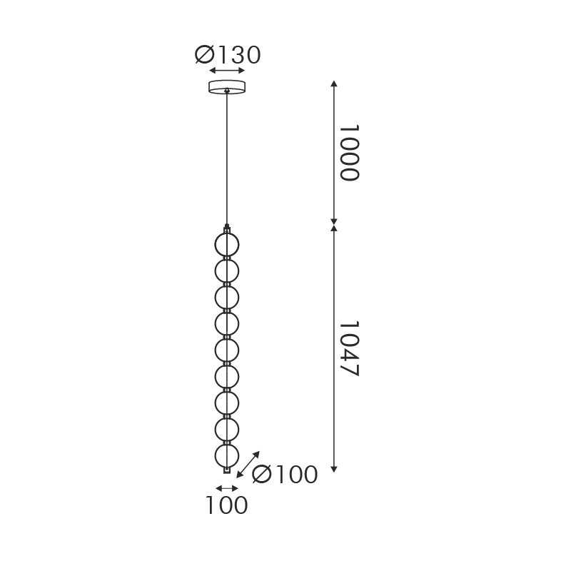 Pendul LED 14W • 3000K • 1050lm - aluminiu, acril, auriu [2]