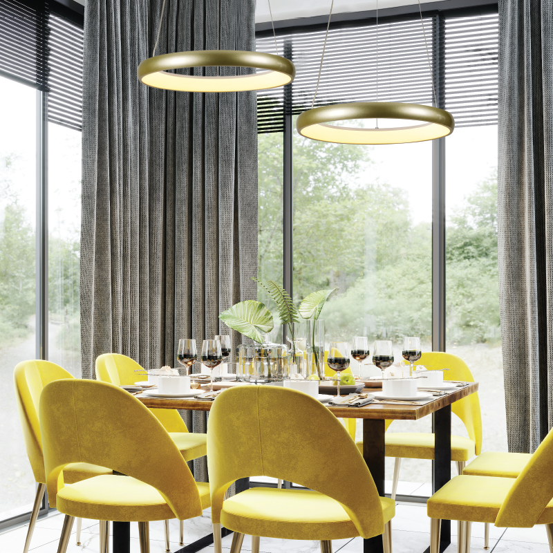 Pendul LED 24W • CCT reglabil • 1900lm - metal, acril, auriu [2]