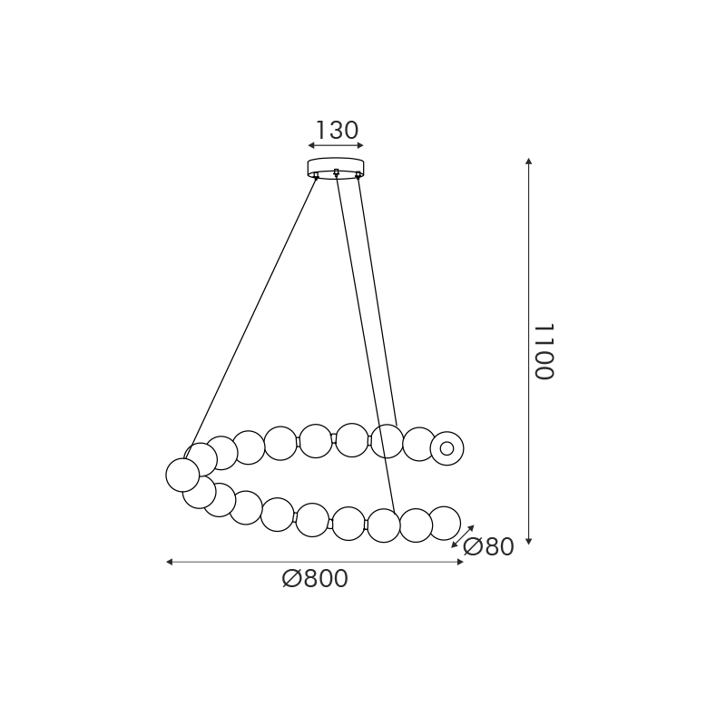 Pendul LED 30W • 3000K • 2200lm - aluminiu, acril, auriu [2]